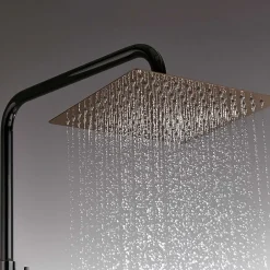 Poalgi Colonne de douche mécanique avec barre extensible SKY BATH noir cristal et or rose PVD série INFINITE