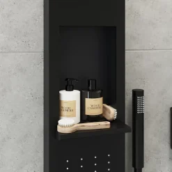 GoodHome Colonne de douche mécanique hydromassante, noir mat, Layra* Colonne De Douche Hydromassante