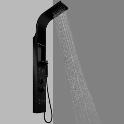 GoodHome Colonne de douche mécanique hydromassante, noir mat, Layra* Colonne De Douche Hydromassante