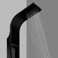 GoodHome Colonne de douche mécanique hydromassante, noir mat, Layra* Colonne De Douche Hydromassante