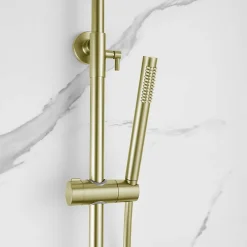 Poalgi Colonne de douche mécanique avec barre extensible SKY BATH or brossé PVD série DIAMOND* Colonne De Douche Mécanique