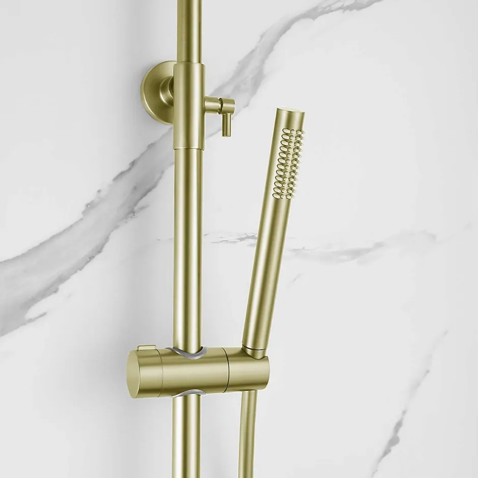 Poalgi Colonne de douche mécanique avec barre extensible SKY BATH or brossé PVD série DIAMOND* Colonne De Douche Mécanique
