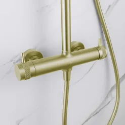 Poalgi Colonne de douche mécanique avec barre extensible SKY BATH or brossé PVD série DIAMOND* Colonne De Douche Mécanique