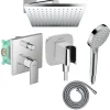 Hansgrohe Colonne de douche mécanique Vernis Shape Douche de tête Vernis Shape Flexible Métaflex Douchette Vernis Blend chromé* Colonne De Douche Encastrable