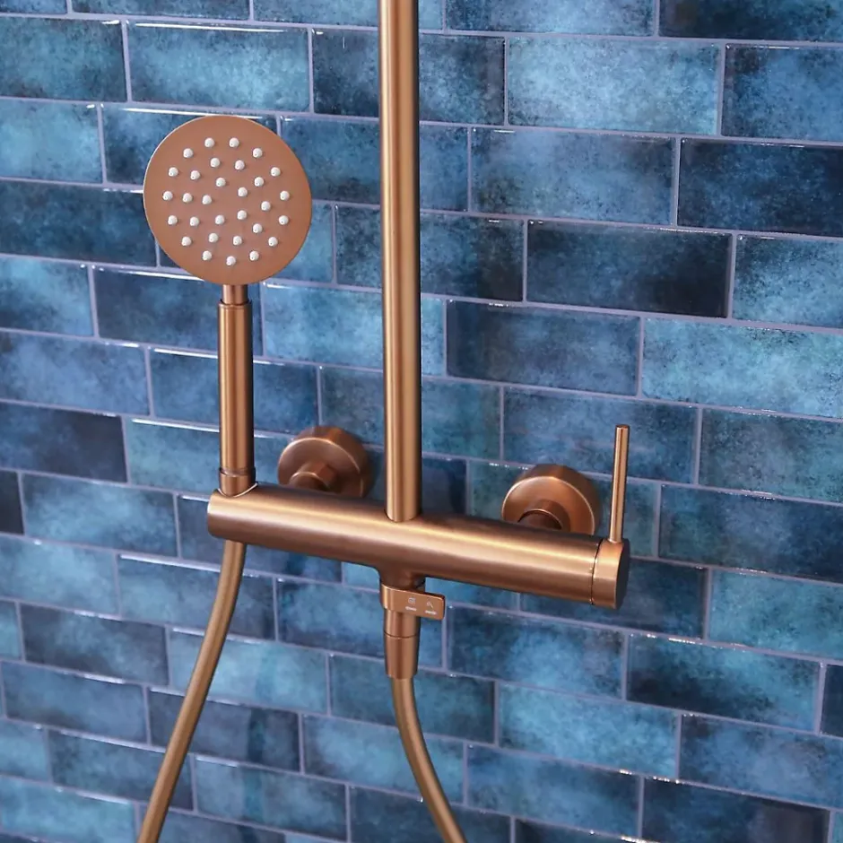 Essebagno Colonne de douche mécanique cuivre brossé 250 Lollipop II