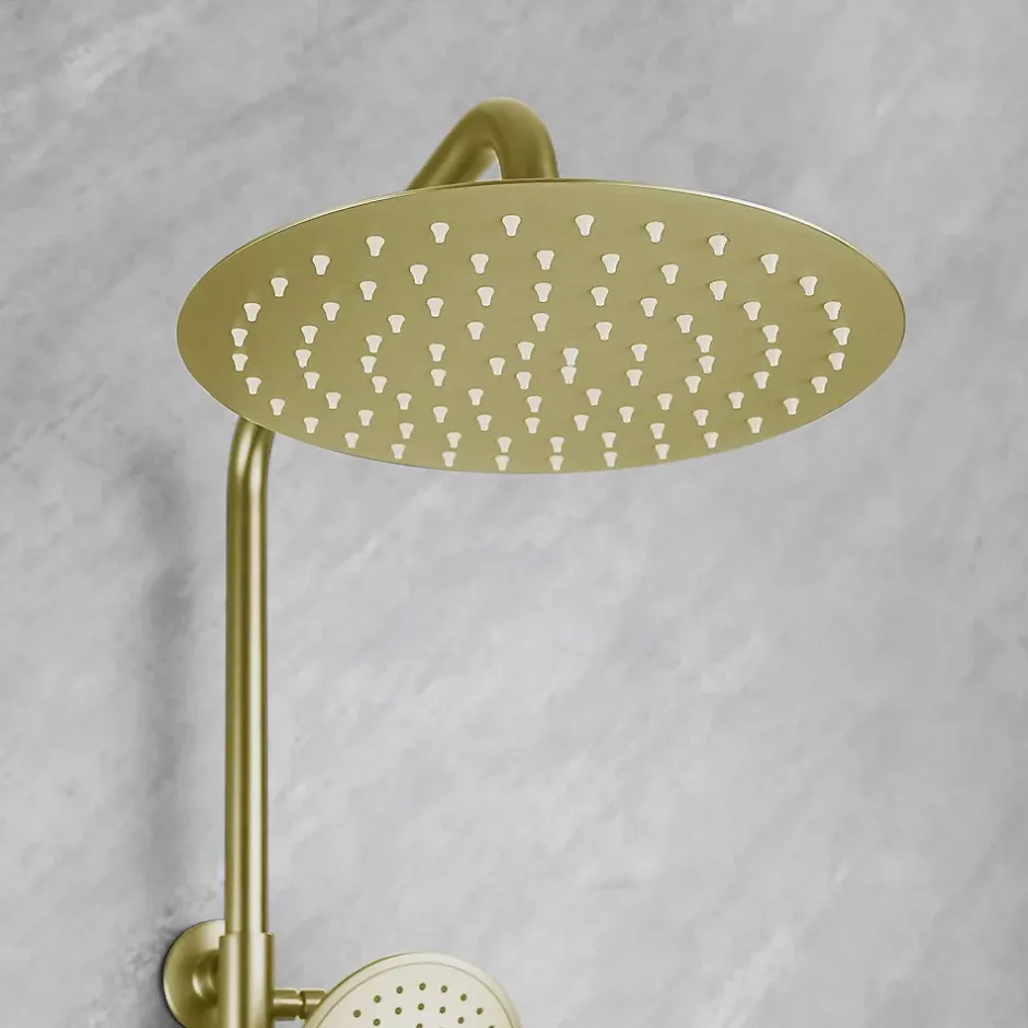 Poalgi Colonne de douche mécanique avec barre extensible SKY BATH or brossé PVD série PROMISE