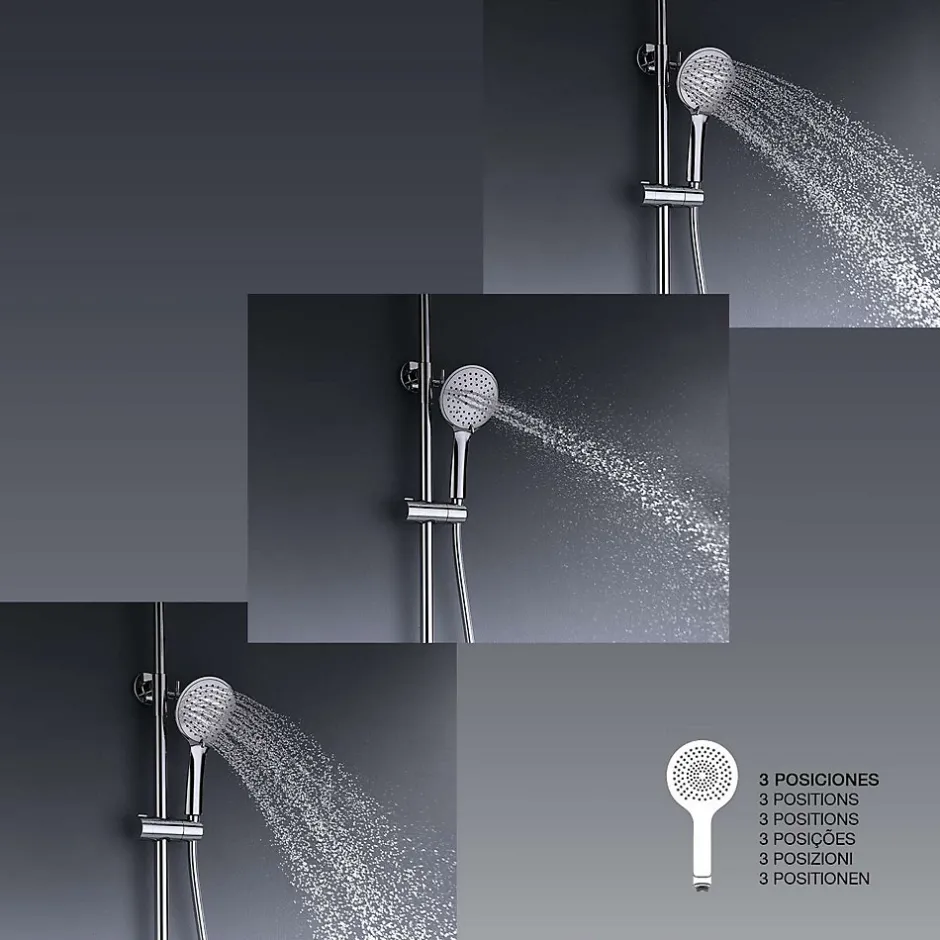 Poalgi Colonne de douche mécanique avec barre extensible SKY BATH chromé série GLORY