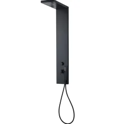 Essebagno Colonne de douche mécanique avec douchette et flexible, aluminium noir, Essekadra* Colonne De Douche Mécanique