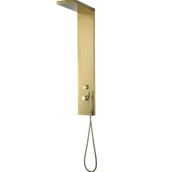 Essebagno Colonne de douche mécanique avec douchette et flexible, aluminium doré, Essekadra