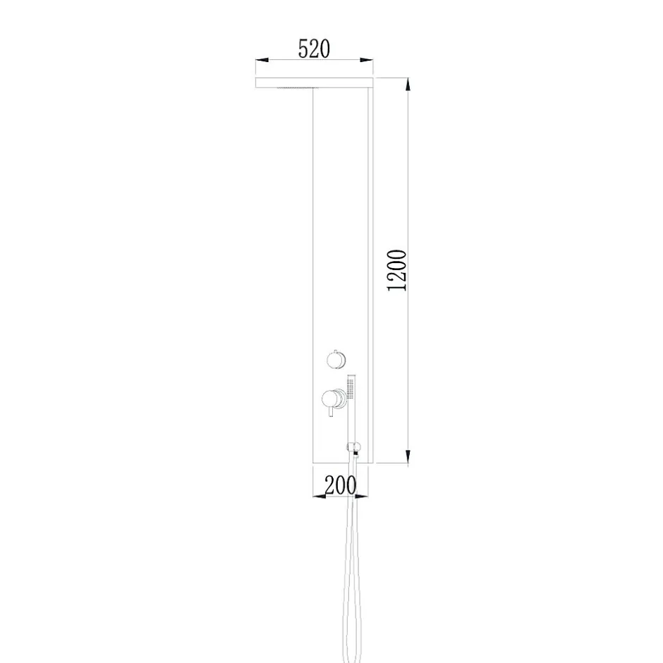 Essebagno Colonne de douche mécanique avec douchette et flexible, aluminium doré, Essekadra
