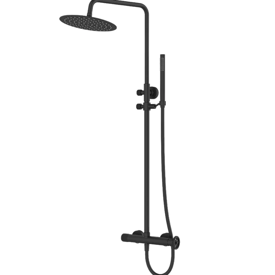 Essebagno Colonne de douche mécanique noire Indus