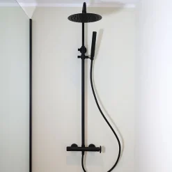 Essebagno Colonne de douche mécanique noire Indus