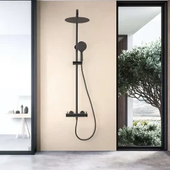 Poalgi Colonne de douche mécanique avec barre extensible SKY BATH noir cristal PVD série PROMISE