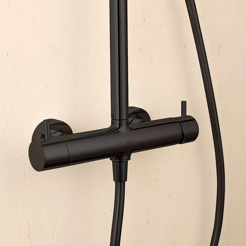Poalgi Colonne de douche mécanique avec barre extensible SKY BATH noir cristal PVD série PROMISE