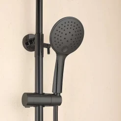 Poalgi Colonne de douche mécanique avec barre extensible SKY BATH noir cristal PVD série PROMISE