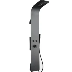 Essebagno Colonne de douche mécanique avec pommeau + douchette + flexible noir Esseflat* Colonne De Douche Mécanique