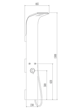 Essebagno Colonne de douche mécanique avec pommeau + douchette + flexible noir Esseflat* Colonne De Douche Mécanique