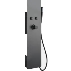 Essebagno Colonne de douche mécanique avec pommeau + douchette + flexible noir Esseflat* Colonne De Douche Mécanique