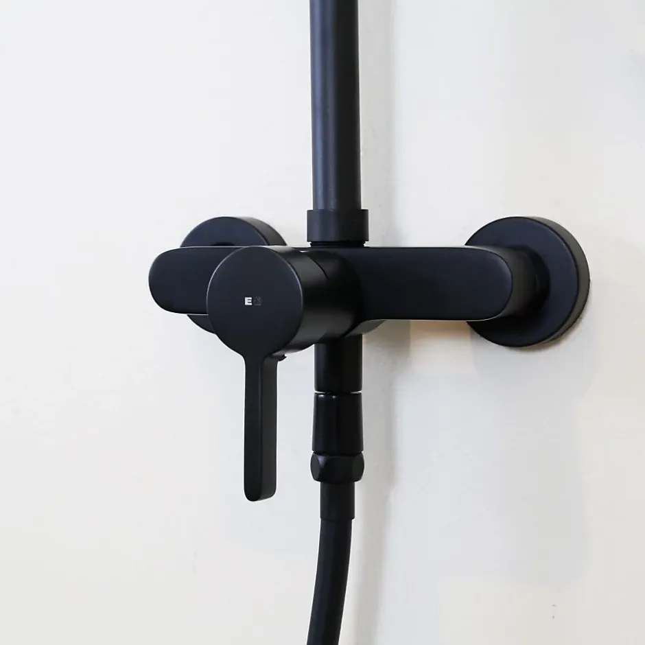 Essebagno Colonne de douche mécanique noire Delice