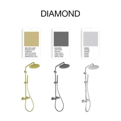 Poalgi Colonne de douche mécanique avec barre extensible SKY BATH gris mat PVD série DIAMOND* Colonne De Douche Mécanique