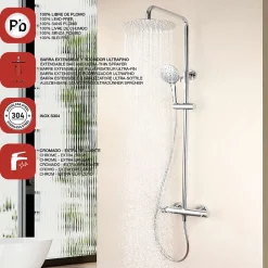 Poalgi Colonne de douche mécanique avec barre extensible SKY BATH chromé série PROMISE* Colonne De Douche Mécanique