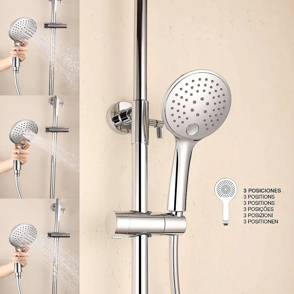 Poalgi Colonne de douche mécanique avec barre extensible SKY BATH chromé série PROMISE* Colonne De Douche Mécanique