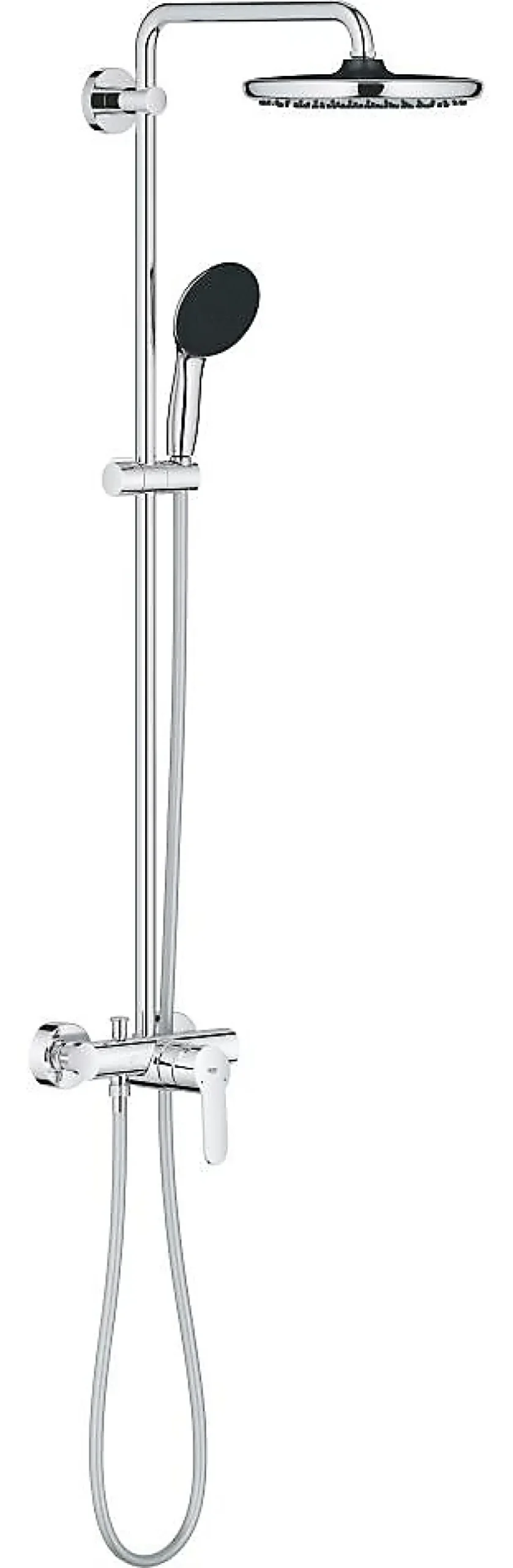 Grohe Colonne de douche mécanique avec douchette + pommeau + flexible + barre chrome, Vitalio Start* Colonne De Douche Mécanique