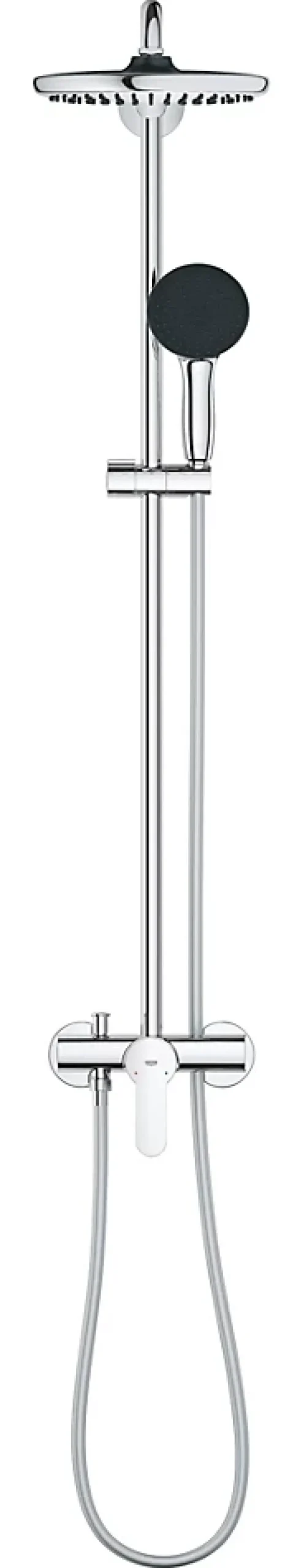Grohe Colonne de douche mécanique avec douchette + pommeau + flexible + barre chrome, Vitalio Start* Colonne De Douche Mécanique