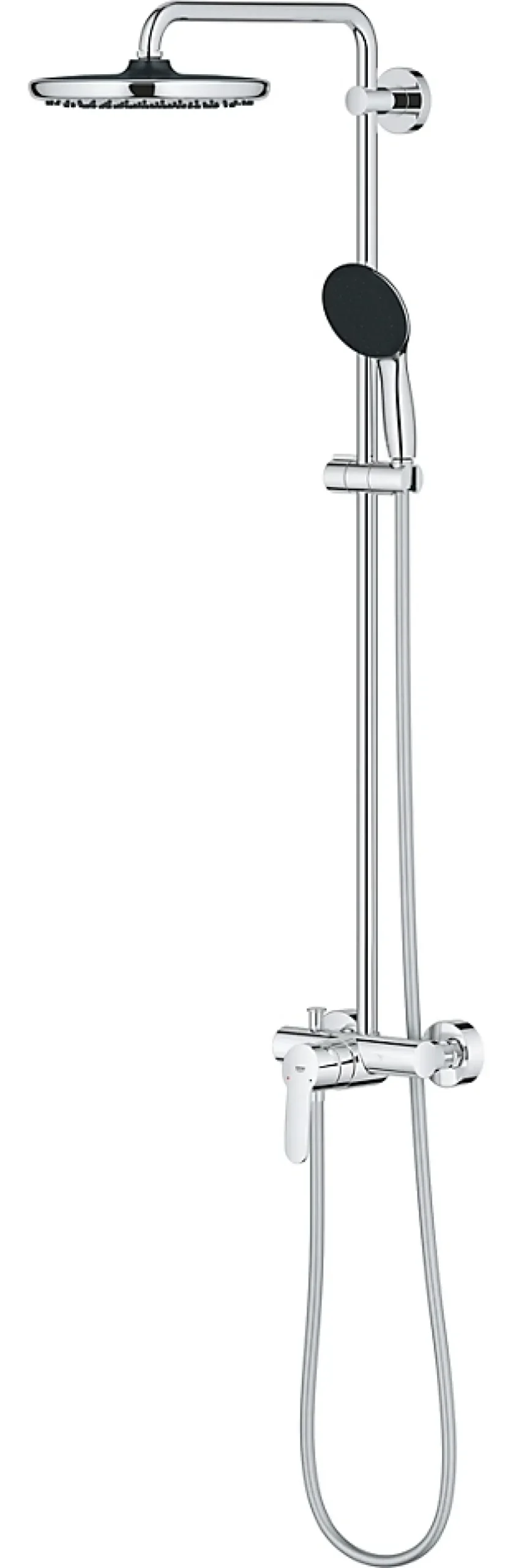 Grohe Colonne de douche mécanique avec douchette + pommeau + flexible + barre chrome, Vitalio Start* Colonne De Douche Mécanique