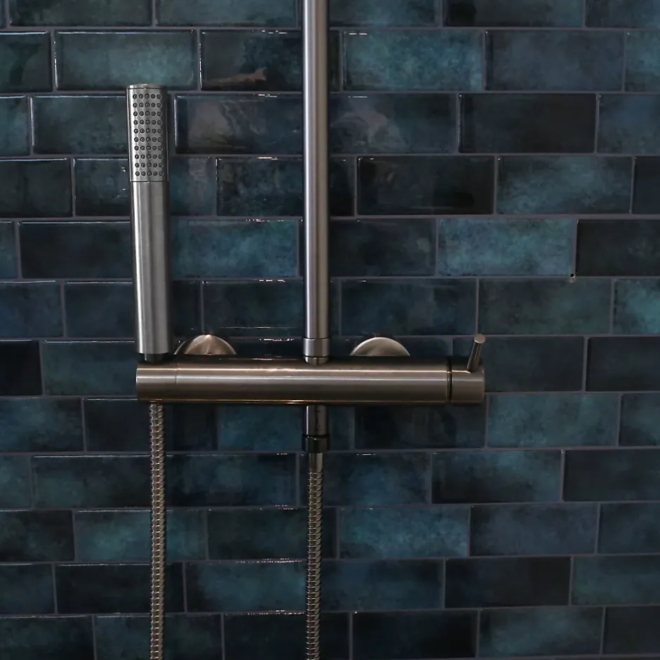 Essebagno Colonne de douche mécanique, gun metal, Esserondo* Colonne De Douche Mécanique