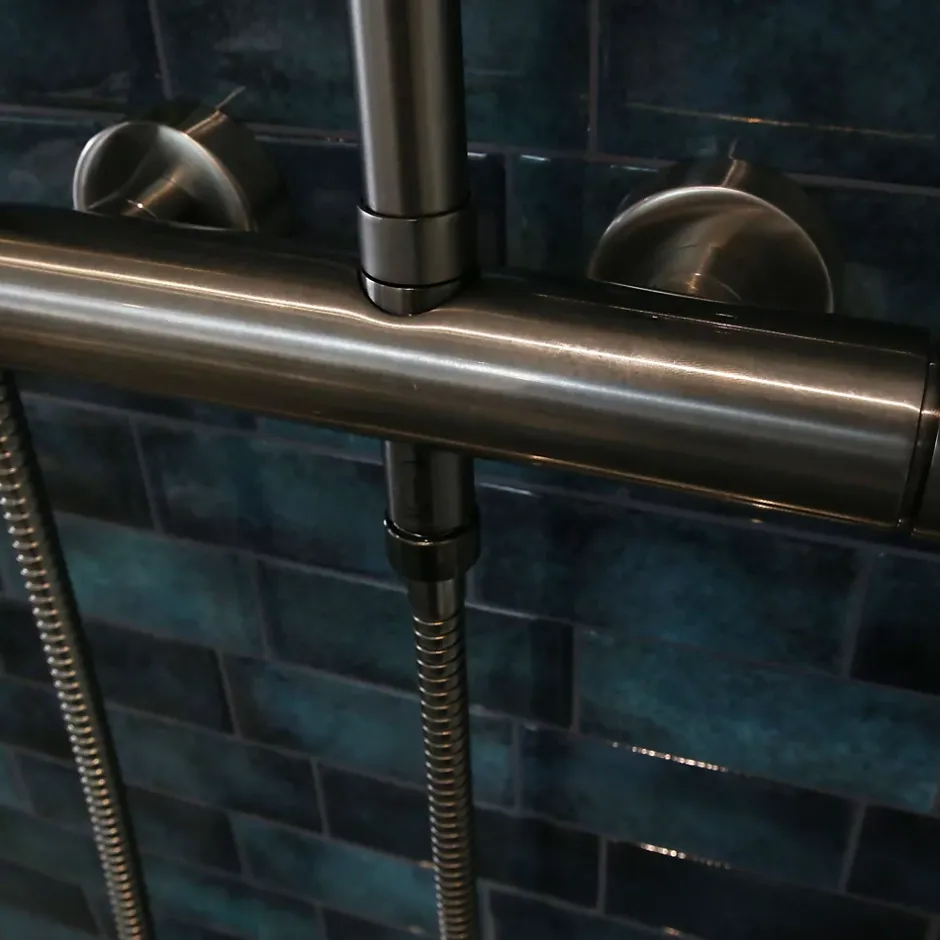 Essebagno Colonne de douche mécanique, gun metal, Esserondo* Colonne De Douche Mécanique