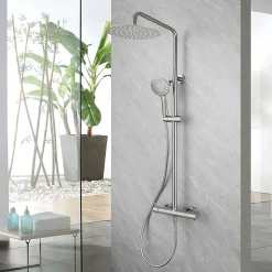 Poalgi Colonne de douche mécanique avec barre extensible SKY BATH nickel brossé PVD série PROMISE* Colonne De Douche Mécanique
