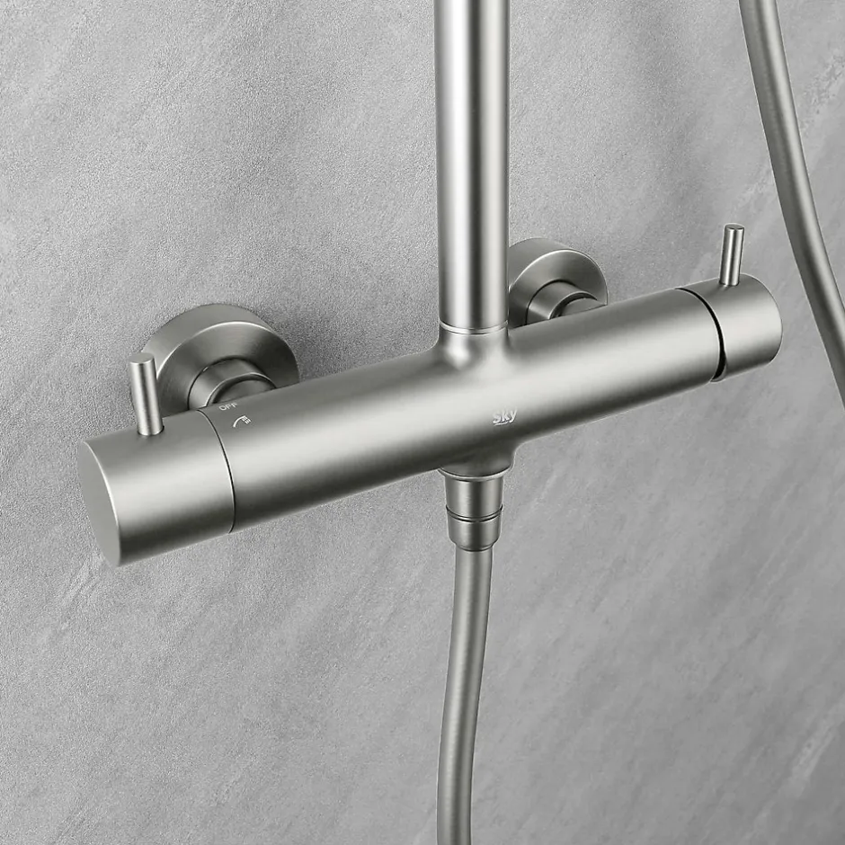 Poalgi Colonne de douche mécanique avec barre extensible SKY BATH nickel brossé PVD série PROMISE* Colonne De Douche Mécanique