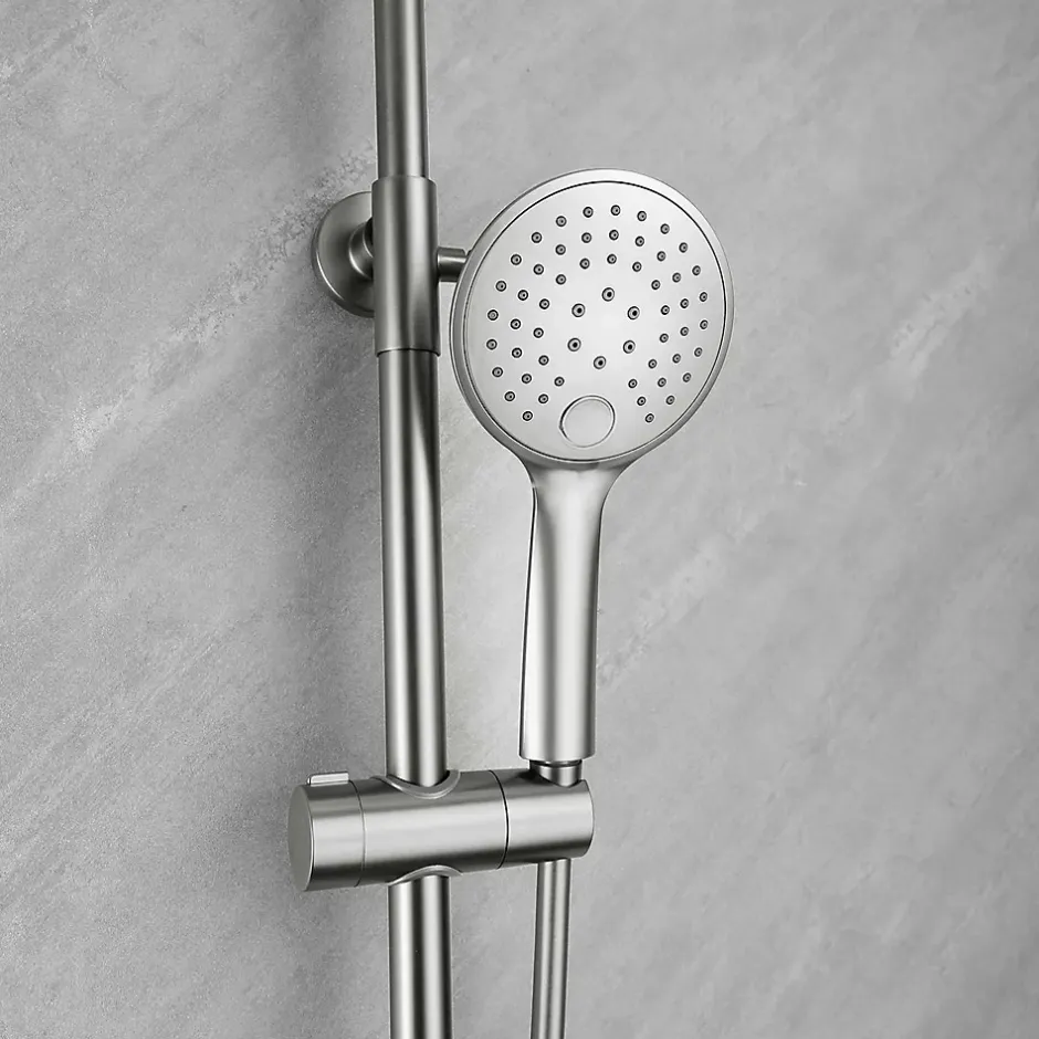 Poalgi Colonne de douche mécanique avec barre extensible SKY BATH nickel brossé PVD série PROMISE* Colonne De Douche Mécanique