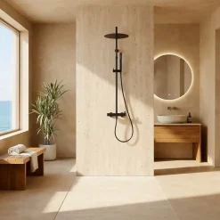 Essebagno Colonne de douche mécanique noire 300 Delice II* Colonne De Douche Mécanique