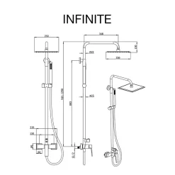 Poalgi Colonne de douche mécanique avec barre extensible SKY BATH chromé série INFINITE* Colonne De Douche Mécanique