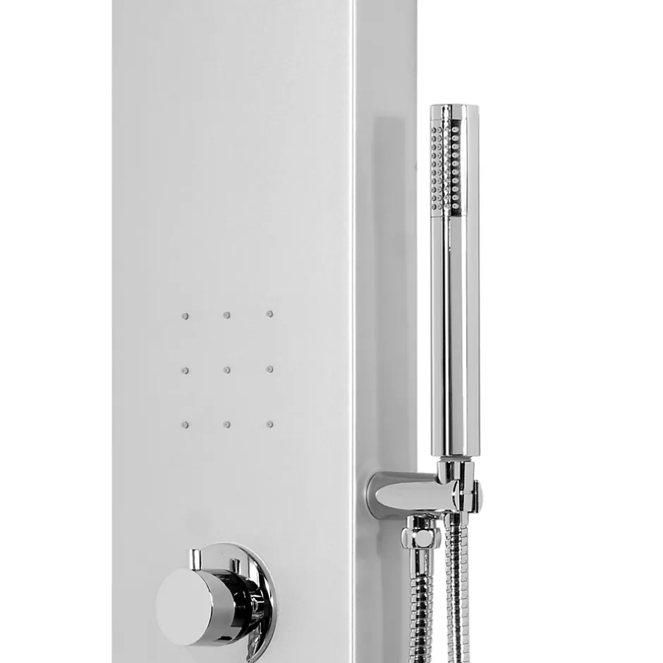 GoodHome Colonne de douche mécanique hydromassante, gris, Tanvia* Colonne De Douche Hydromassante