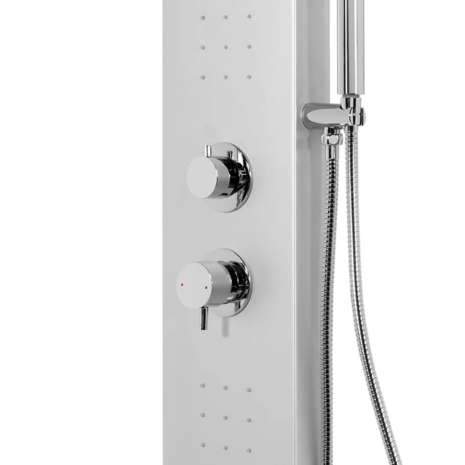 GoodHome Colonne de douche mécanique hydromassante, gris, Tanvia* Colonne De Douche Hydromassante