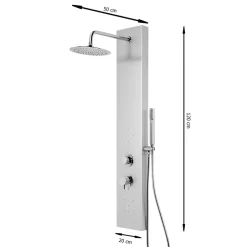 GoodHome Colonne de douche mécanique hydromassante, gris, Tanvia* Colonne De Douche Hydromassante