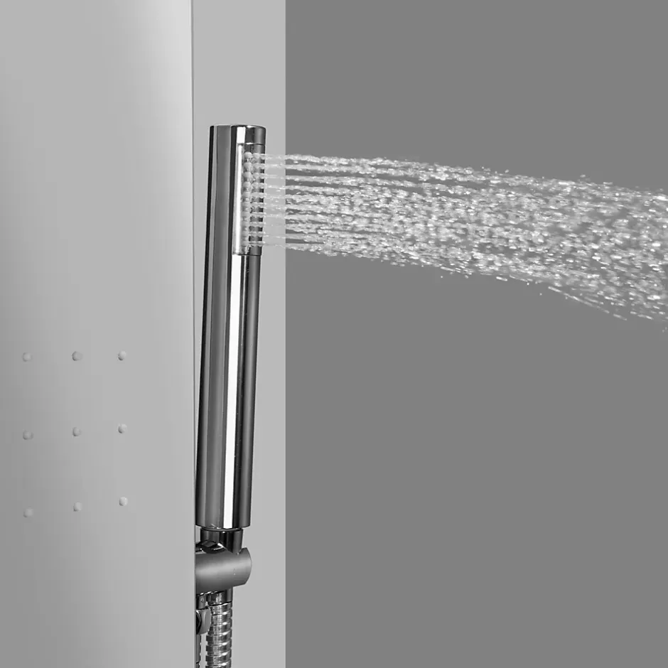 GoodHome Colonne de douche mécanique hydromassante, gris, Tanvia* Colonne De Douche Hydromassante