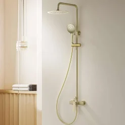 Poalgi Colonne de douche mécanique avec barre extensible SKY BATH or brossé PVD série GLORY* Colonne De Douche Mécanique