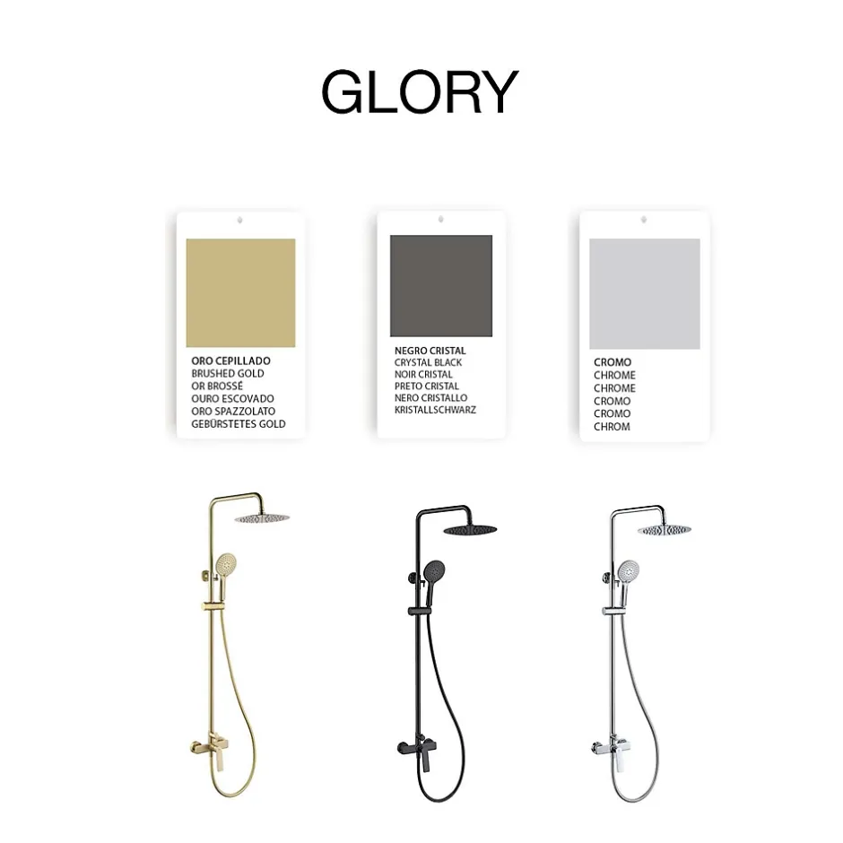 Poalgi Colonne de douche mécanique avec barre extensible SKY BATH or brossé PVD série GLORY* Colonne De Douche Mécanique