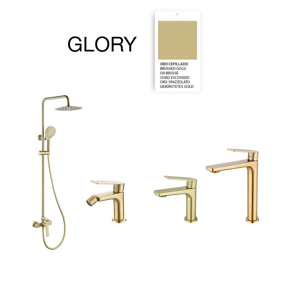 Poalgi Colonne de douche mécanique avec barre extensible SKY BATH or brossé PVD série GLORY* Colonne De Douche Mécanique