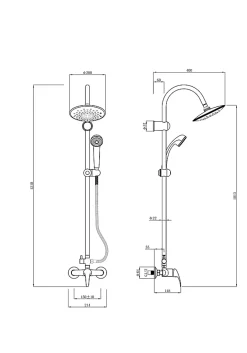 Colonne de douche mécanique GoodHome Nakri