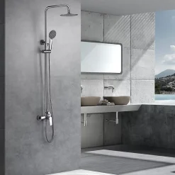 Imex Products Colonne de douche mitigeur chrome en acier et laiton avec douchette extensible