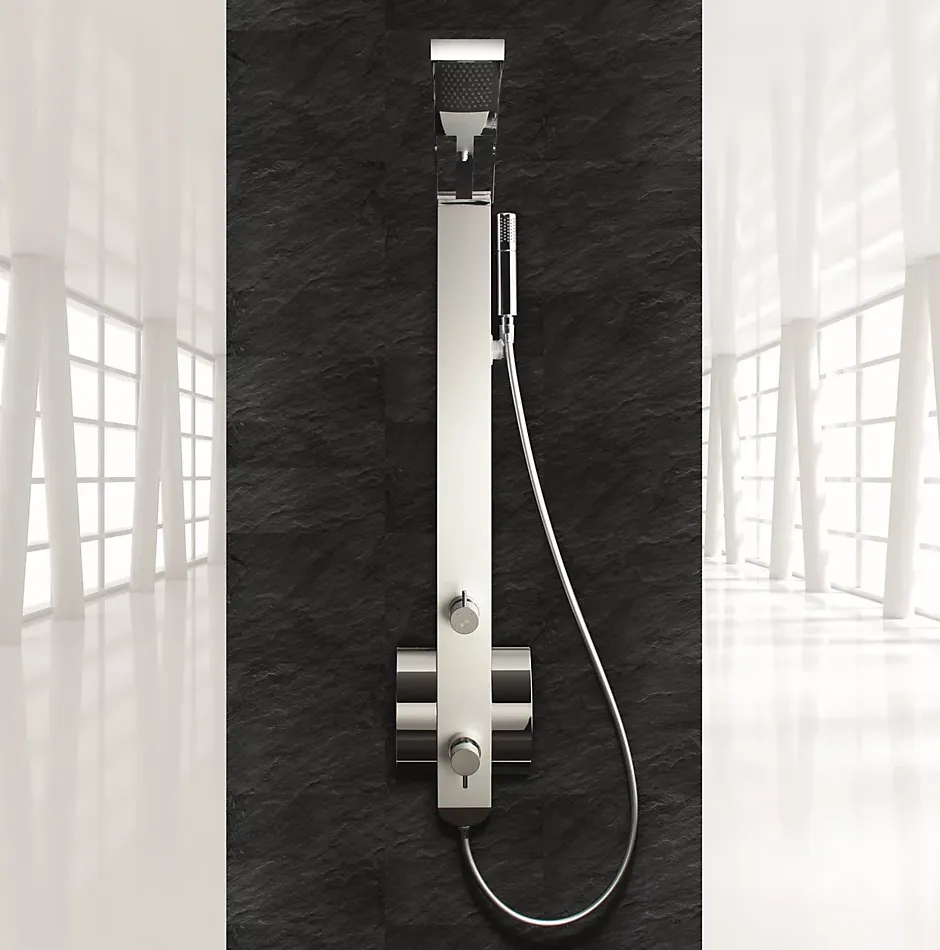 Drop Colonne de Douche Mitigeur Thermostatique IDEA2 Aluminium Anodisé* Colonne De Douche Thermostatique