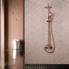 Imex Products Colonne de douche mitigeur or rose acier et laiton tête plate anticalcaire manche incluse* Colonne De Douche Encastrable