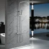 Imex Products Colonne de douche mitigeur acier et laiton chrome avec douchette extensible anticalcaire* Colonne De Douche Encastrable