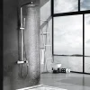 Imex Products Colonne de douche mitigeur chrome en acier et laiton avec pommeau anticalcaire 20x20 cm