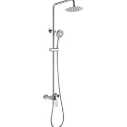 Imex Products Colonne de douche mitigeur chrome acier et laiton avec barre extensible et pommeau plat anticalcair* Colonne De Douche Mécanique